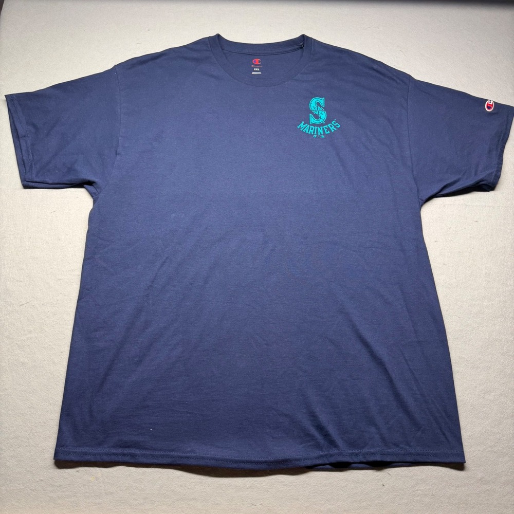 Champion T-Shirt Mens XXL Navy Seattle Mariners 1977 MLB Graphic Tee NWT